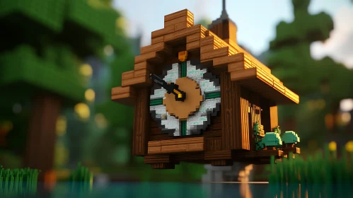 Minecraft Inspired Cuckoo Clock Art