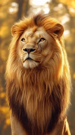 Golden Mane Lion in Nature