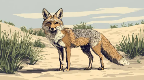 Desert Fox Illustrative Art