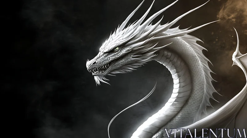 AI ART Mystical White Dragon Portrait