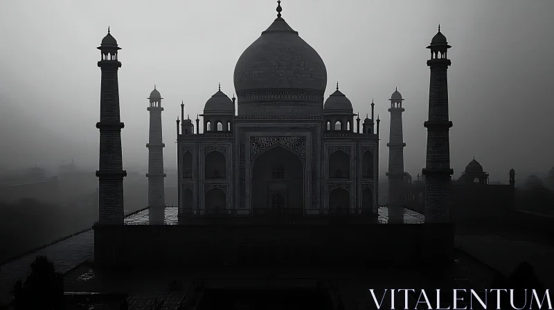 Monochromatic Taj Mahal AI Image