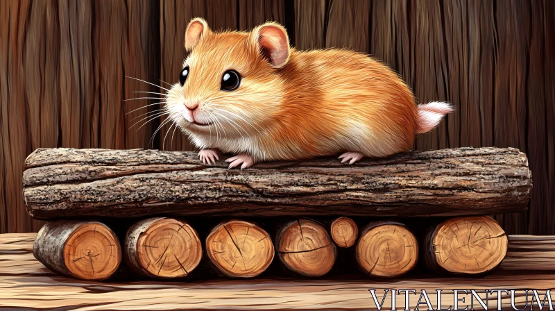 Charming Hamster Portrait AI Image