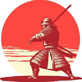 Silhouette of a Samurai Warrior