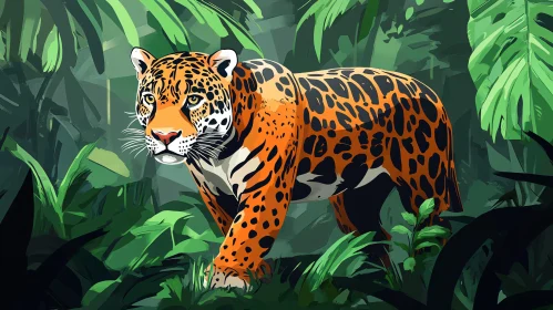Jaguar in Dense Jungle