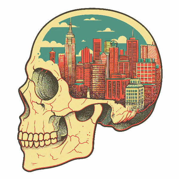 Urban Skull Art Tee POD Design