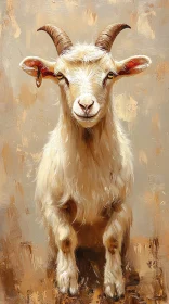 Oil Painting of a Goat
