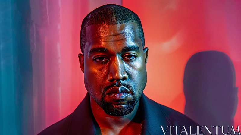 Kanye West in Colorful Light AI Image