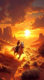 Sunset Journey of a Cowboy