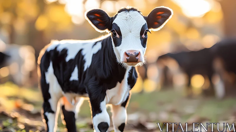 Young Calf in Natural Setting AI Image