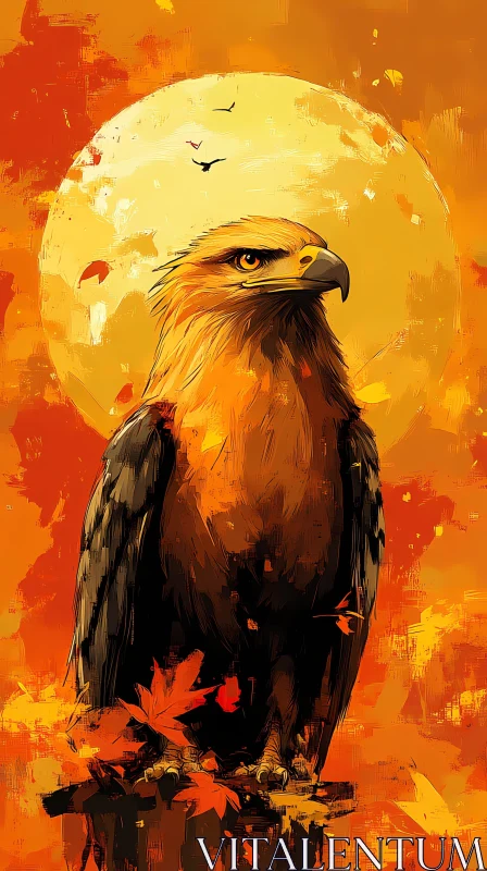 Eagle in Sunset Artwork AI Image