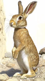 Rabbit Portrait in Nature