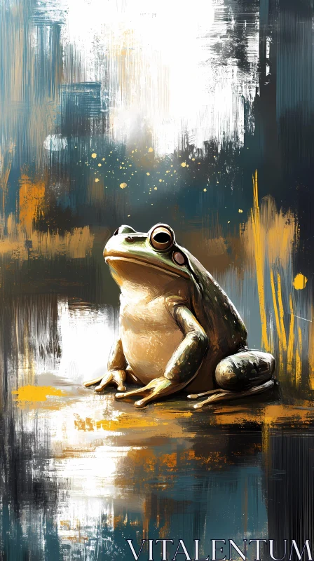 Nature Meets Art in Frog Illustration AI Image