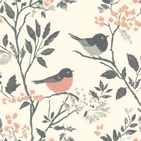 Birds on Branches Illustration
