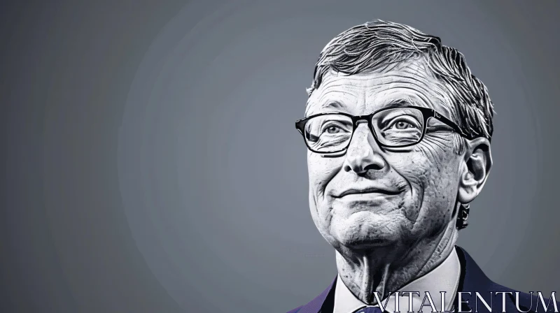 AI ART Bill Gates Professional Portrait