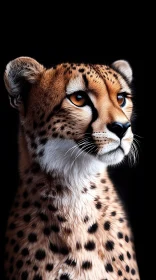 Regal Cheetah Against a Black Backdrop