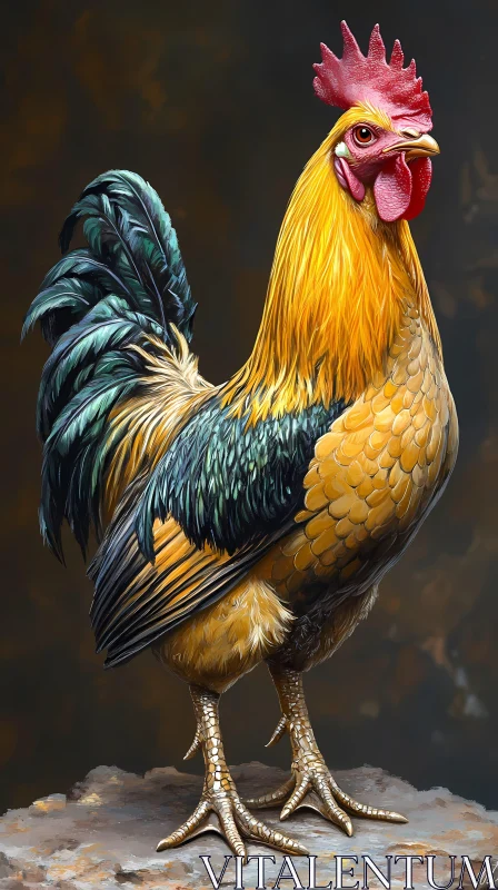 AI ART Colorful Rooster Portrait