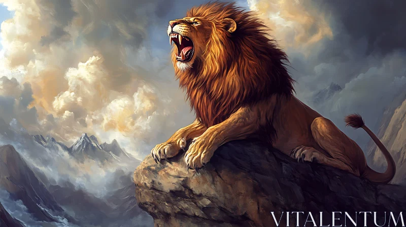 AI ART Lion King of the Mountain