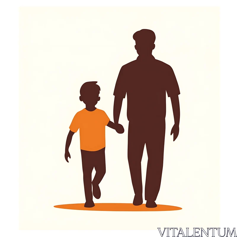 AI ART Silhouette of Father and Son