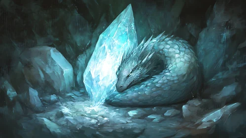 Sleeping Dragon with Crystal