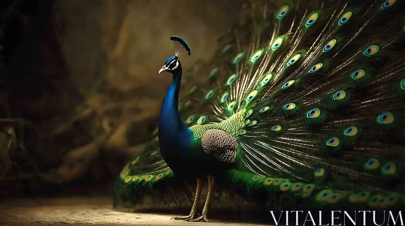 Peacock's Iridescent Plumage AI Image