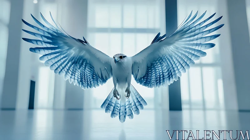 Soaring Bird with Open Wings AI Image