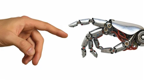 Clever and Humorous Robot Hand Reaching Artwork