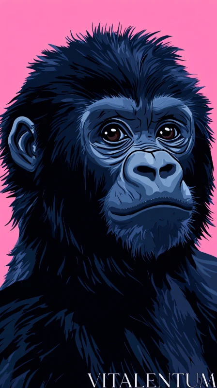 Stylized Gorilla Illustration AI Image