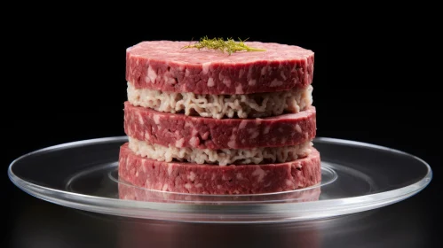 Exquisite Stacked Meat Dish | Artistic Culinary Creation