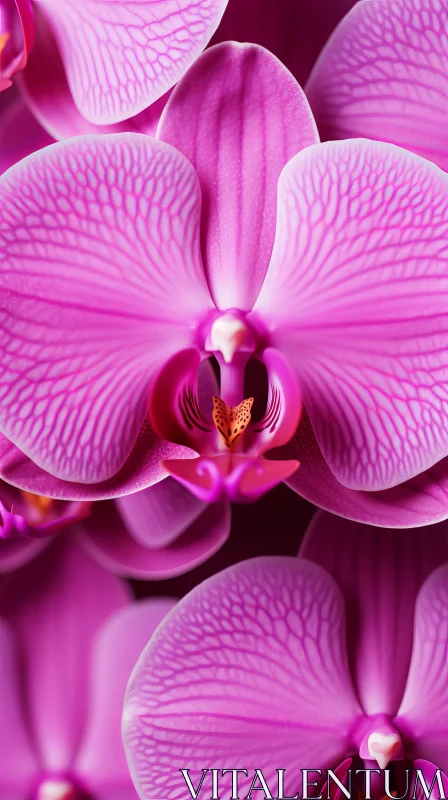 Photorealistic Pink Orchid Flower - Macro Detailing AI Image