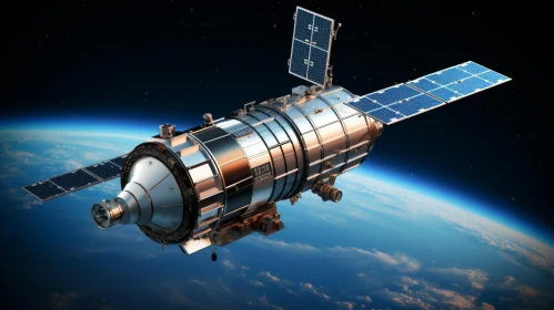 Space Station in Orbit: A Hyperrealistic Illustration of Technological Marvel