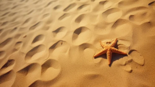 Starfish Solitude: A Serene Confluence of Sea and Sand