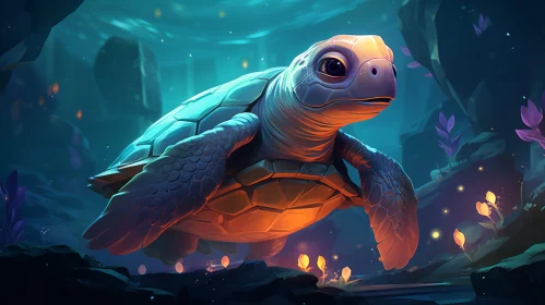 Tranquil Turtle: An Artistic Depiction of Serenity