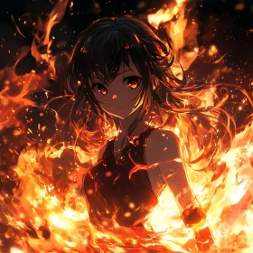 Fiery Anime Character Illustration