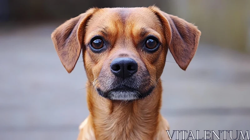 Charming Brown Dog Close-Up AI Image