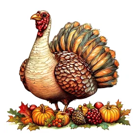 Autumn Harvest Turkey Graphic