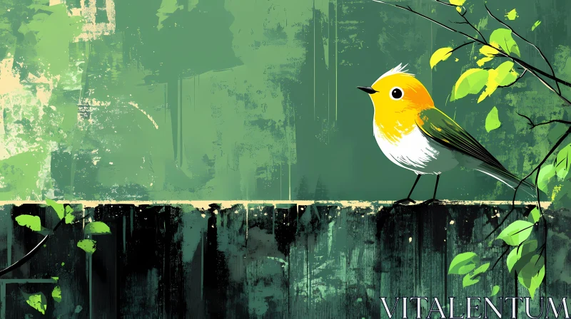 Artistic Yellow Bird AI Image