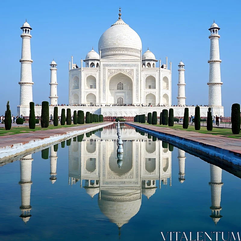 Taj Mahal's Mirrored Beauty AI Image