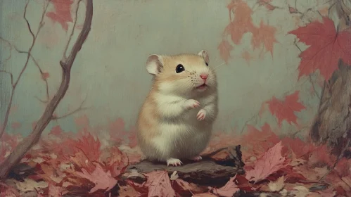 Whimsical Autumn Hamster Scene