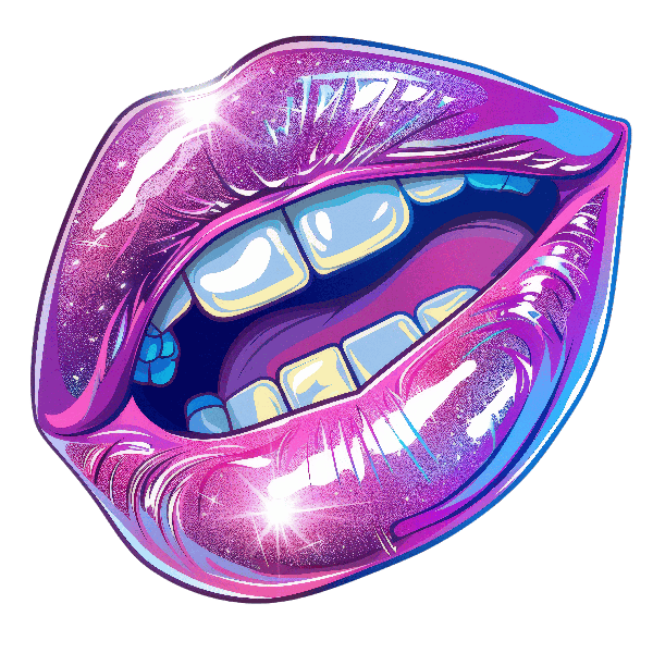 Vibrant Open Lips Art Design POD Design