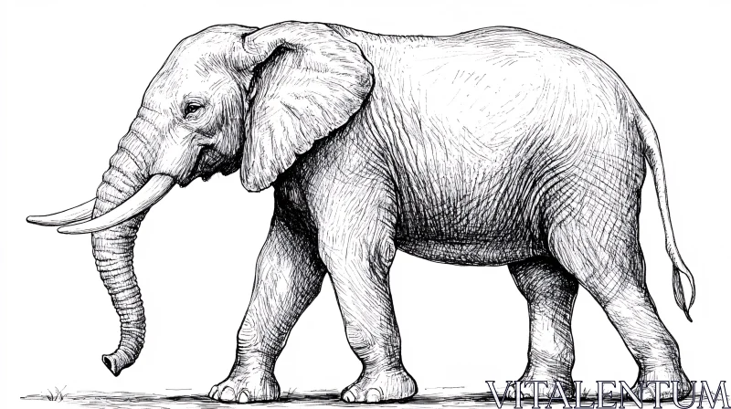 Detailed Elephant Artwork AI Image