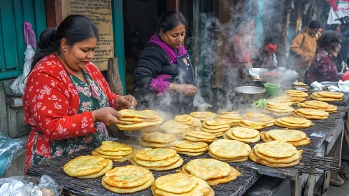 Market Flatbread Cooking