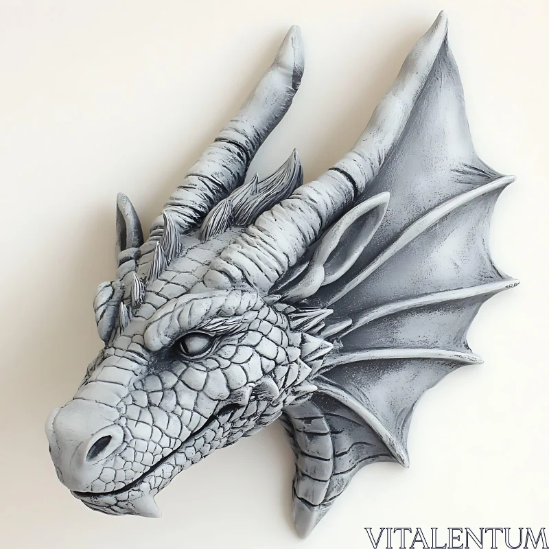 AI ART Gray Scale Dragon Wall Decor