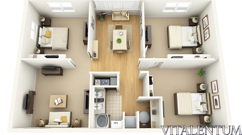 AI ART Cozy Apartment Floor Plan Design