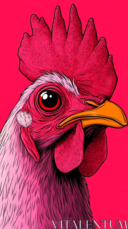 AI ART Colorful Rooster Artwork