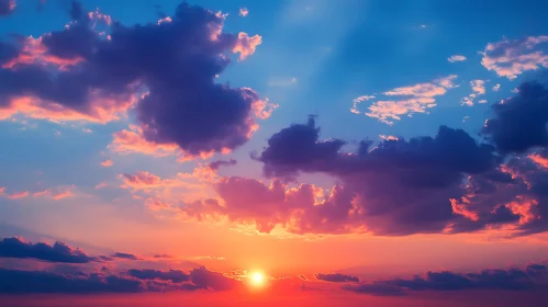 Colorful Sunset Sky with Clouds
