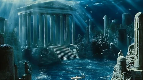 Sunken Temple in the Ocean Depths