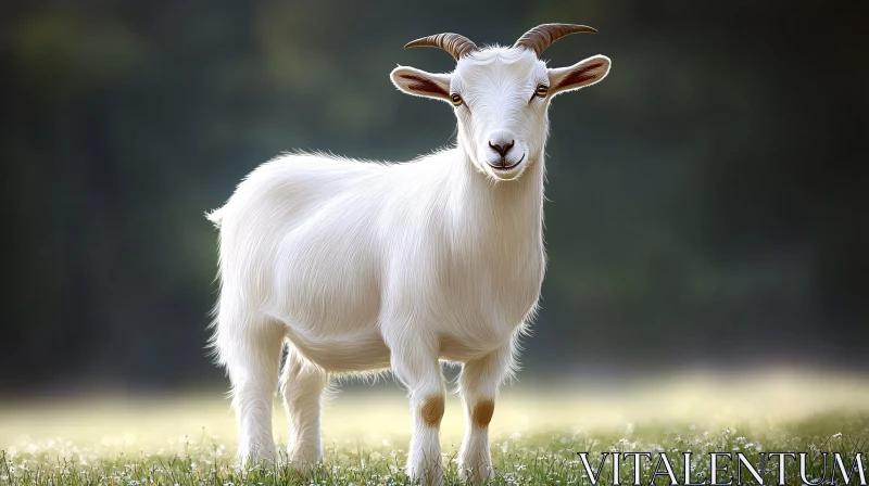 Serene Goat Portrait AI Image