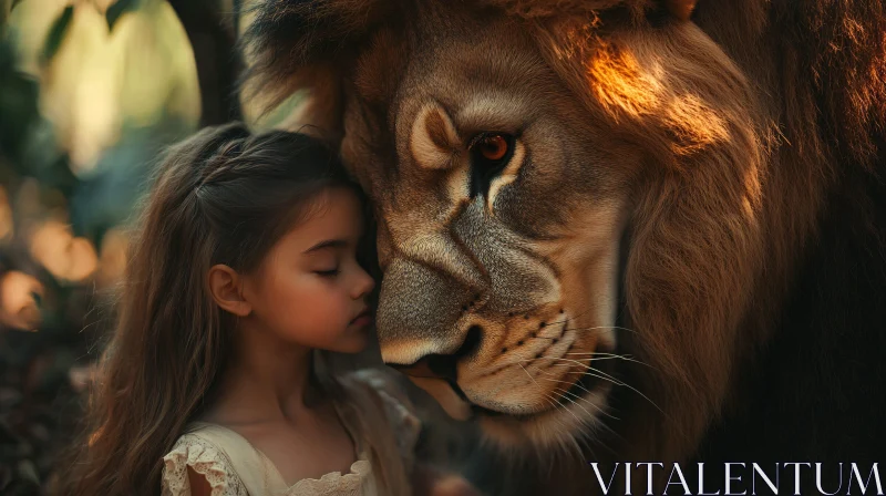 AI ART Gentle Giant: Lion and Child