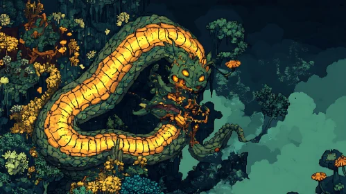 Pixelated Forest Guardian Snake