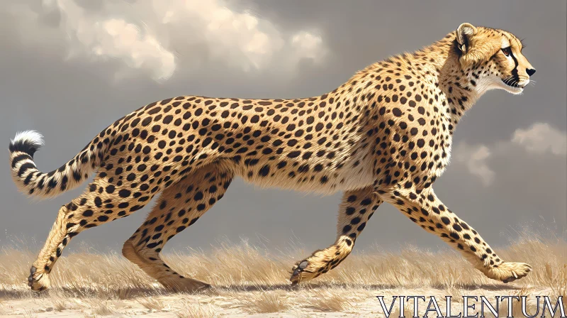 Elegant Cheetah on the Move AI Image